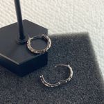 Titanium Steel Small Hoop Earrings for Men Women,Personality Punk Hip Hop Earrings Black Photo 4