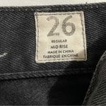 Free People Free people Black Distressed Destroyed Chewed Up Midrise Straight Leg Size 26 Photo 3