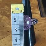 Genuine Rose de France Amethyst Sterling Silver Cocktail Ring Size 7 Photo 6