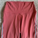 Nike  Yoga Dri-Fit Rust Pink Crochet Edge High Waisted 7/8 Leggings Photo 6