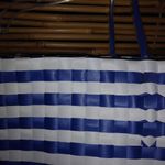 Wax Straw L Seaside Striped Tote Bag in Blue White Photo 2