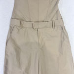 ZARA Strapless Jumpsuit Off The Shoulder Wide Leg Khaki Size S Blogger Fav New Photo 8