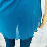 Paltal MEDIUM VINTAGE 90's Blue Floral Lace Fairy Babydoll Camisole Tank Top Photo 5