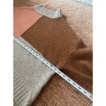 Olivaceous Oliveaceous Colorblock Mock Neck Sweater Coral Tan Brown Cashmere Blend Sz S Photo 4