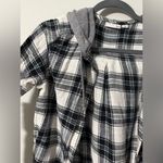 SO  Hooded Plaid Long Sleeve Shirt Photo 2