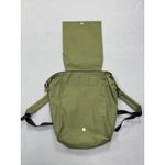 Living Traveling Share Green Canvas Backpack Bag Fold Over Top Zip Pockets Photo 5