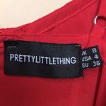 Pretty Little Thing Women’s Red Ruffle Off the Shoulder Leg Slits Maxi Dress Photo 8