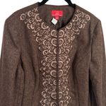 Oscar de la Renta Vintage 1990’s  Embroidered Jacket Linen Blend Size 12 Photo 2