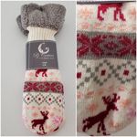 2/$20 PJ Couture Cozy Slipper Socks Reindeer Pink Grey S Photo 1