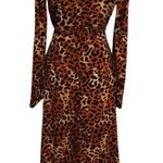 W118 By Walter Baker Orange Leopard Print Long Sleeve V-Neck Maxi Dress Sz M NWT Photo 1