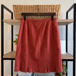 Talbots Tweed Orange Italian Fabric Wool Silk Blend Pencil Skirt w/Hem Ruffle 8P Photo 3