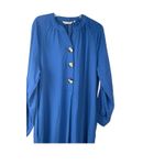 Soft Surroundings  Medium Souk 3 Button Shift Shirt‎ Mini Dress Blue Boho Classic Photo 1
