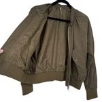 Free People Midnight Satin Full Zip Bomber Jacket Olive Green Size Small Photo 4