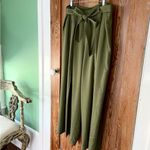 Eileen Fisher Heavy Tencel Twill Tie Waist Wide Leg Olive Pants - Sz 12 Photo 5