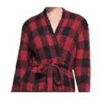 SKIMS Robe S/M Red Black Brick Buffalo Check Loungewear Cozy (new) Photo 2