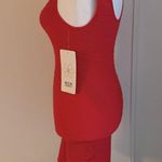 Aura New With Tags Women’s RUCHED BODYCON RED MINI TANK DRESS SZ S/M Photo 4