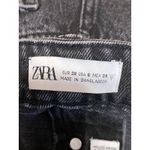 ZARA  Women's Black Mid Rise Frayed Raw Hem Cut Off Denim Jean Shorts Size 6 Photo 2
