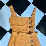 Nicholas Belted Linen Midi Dress Sleeveless Pinafore Tangerine Orange size 10 Photo 7
