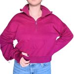 Adidas Pink magenta logo print half zip sweatshirt sweater long sleeve top Photo 1