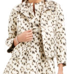 Natori  Small Animal Print Cropped Length Black Tan Gold Metallic Jacket Photo 0