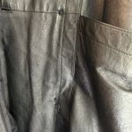 Marco Morani VTG Leather Coat Trench Womens Black SZ L Suede Trim Jacket Classic Size L Photo 13