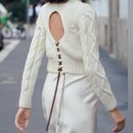 ZARA NEVER WORN Cream Cable Knit Sweater with Open Back Photo 3