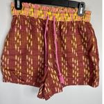 Aerie  Jacquard Paperbag Waist Yellow‎ Shock Brown Tassel Front Short SMALL NWT Photo 1