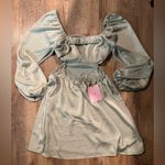 Hello Molly NWT  DONE WITH YOU SATIN DRESS GREEN Photo 5