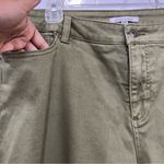 John Mark Khaki Cropped Women's Jeans 18w frayed asymmetrical fringe hemline Green Photo 9