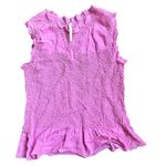Anthropologie  Textured Smocked Vest Top Pink Size Medium Photo 4