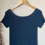 MM.LaFleur Teal Textured Danica Knit Dress Photo 9