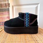 UGG  Classic Ultra Mini Braid Platform Black Suede Boho Winter Boots Women’s 11 Photo 3