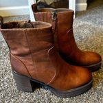 Zodiac Brown Heeled Leather Booties Photo 1