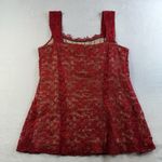 Vtg Y2K 90s Venezia L Large Babydoll Top Red Lace Sleeveless Coquette Whimsy Photo 7