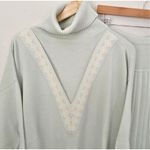 Liz Claiborne | Vintage Green Ivory Sweater Pleated Skirt Set Lambswool | Large Photo 4