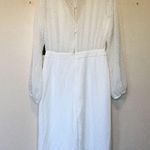 Lulus Lulu’s jumpsuit Clareese White Swiss dot ruffled long sleeve jumpsuit Medium NWT Photo 12