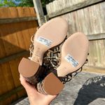 Schutz Schultz Julianna Block Sandal in Snake Brush Nude Caramel Size 6.5 Photo 2