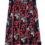 Y2K Butterfly Midi Skirt Womens Medium Tease Zen Asian Inspired Red Black Goth Photo 0