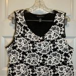 I.N.C International Concept Black/White Floral Lace Peplum Top size 2X Photo 4
