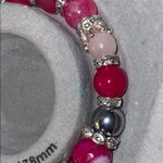 Pink bling Beaded Bracelet with Heart Charm Photo 5