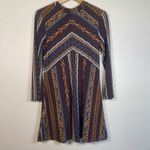 Free People  Stella Retro Mod Multicolor Earth-tone Fall Mini Dress Size S Small‎ Photo 2