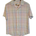 Target Rainbow Plaid Pride Top Glitter Button Women's Collared Preppy Colorful Size S Photo 0