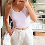 American Eagle  Lilac Pastel Ribbed Tank Photo 1