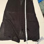 J. Jill‎ Linen Blend Sleeveless Duster Knit Cardigan SZ Small Black Coastal NEW Photo 10