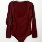Abercrombie & Fitch [] Brown Sweetheart Neckline Long Sleeve Bodysuit Sz Large L Photo 0