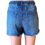 Wall Flower Denim Blue Jean Pull On Drawstring Summer Shorts ~ Womens Size LARGE Photo 1