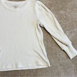 Madewell White Ribbed Long Sleeve Sweater Top Photo 1