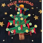 Ugly Christmas Sweater Feliz Navidad Mexican Tree Sombrero Chili Peppers 2X Green Size XXL Photo 3