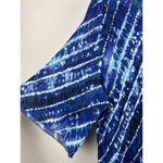 Catherines  Blue White Crinkle Sharkbite Hem Crochet Neckline Tunic Top Size 2XWP Photo 1