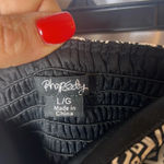 Rhapsody  Geometric Bohemian Mini Dress Size L Smocked Boho Chic Photo 5